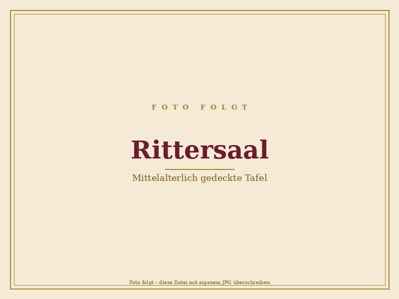 Rittersaal Schloß Auerbach – mittelalterlich gedeckte Tafel