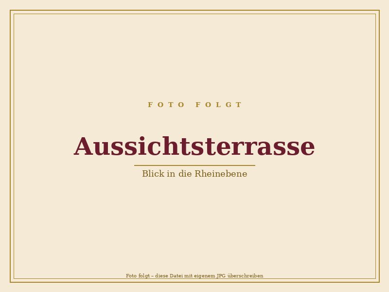Aussichtsterrasse Schloß Auerbach mit Panoramablick in die Rheinebene
