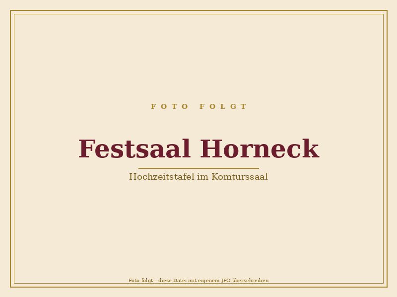 Festlich gedeckte Hochzeitstafel im Komturssaal Schlosshotel Horneck